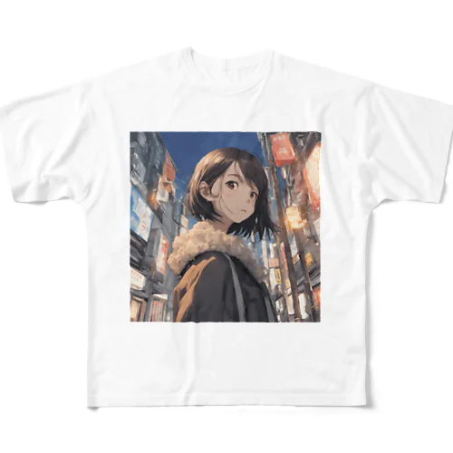 ネオトウキョウ少女サキ All-Over Print T-Shirt