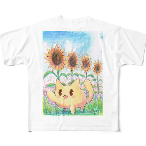 ぽよたんひまわり フルグラフィックTシャツ