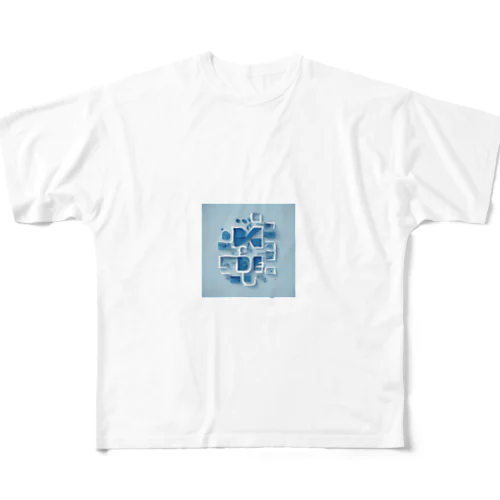 青のアート All-Over Print T-Shirt