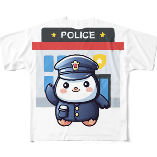 ペンギン警察官 フルグラフィックTシャツ