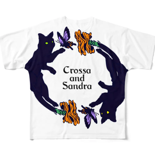 crossandra 戯れ フルグラフィックTシャツ