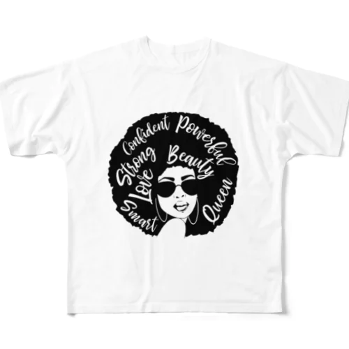 Afro woman フルグラフィックTシャツ
