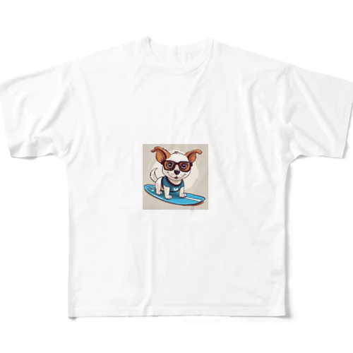 サーフィン犬 All-Over Print T-Shirt