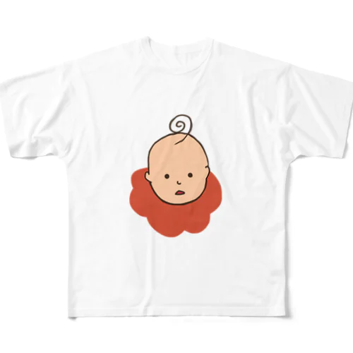 オレンジスタイの赤ちゃん フルグラフィックTシャツ