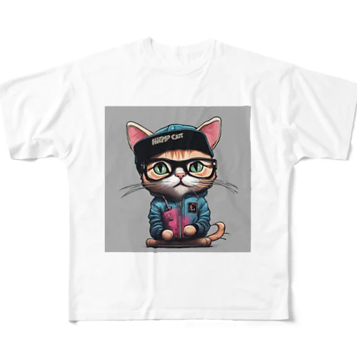 ヒップホップ猫 All-Over Print T-Shirt