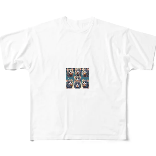 アーモンド好きのハムスターココちゃんの喜怒哀楽 フルグラフィックTシャツ