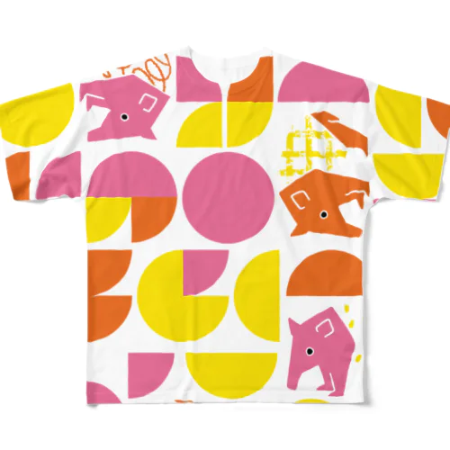 夢見るバク（ピンクグラフィカル） All-Over Print T-Shirt