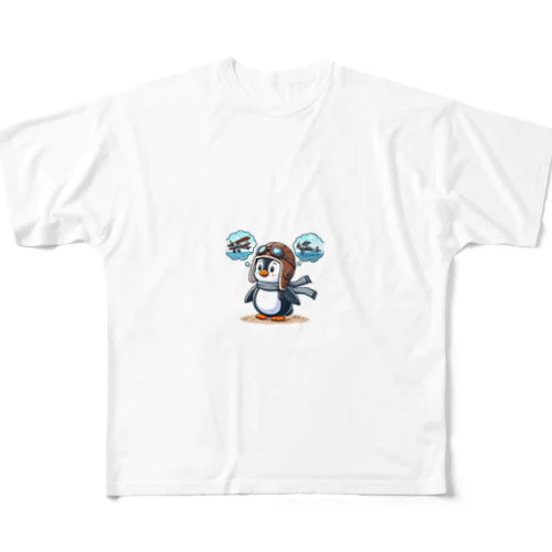 空を飛びたいペンギン All-Over Print T-Shirt