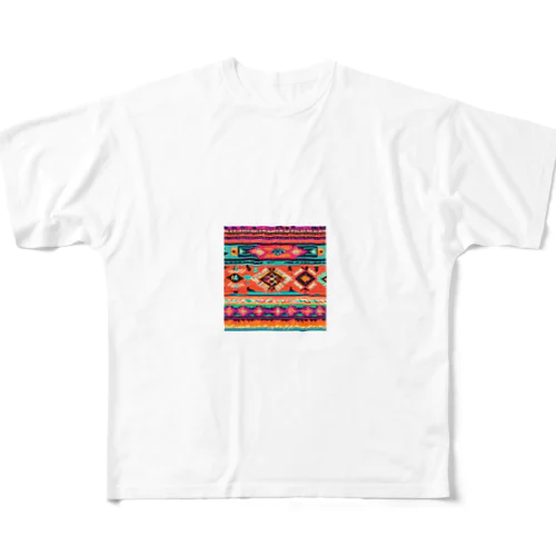 ネイティブメキシカンノルディク フルグラフィックTシャツ