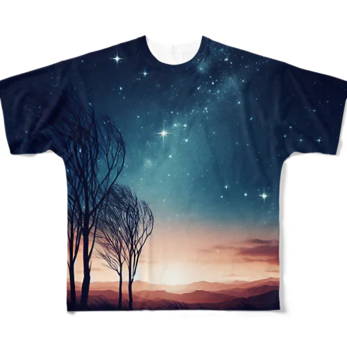 幻想的な夜空🌌 フルグラフィックTシャツ