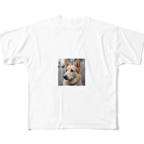 かわいい犬のイラストグッズ フルグラフィックTシャツ