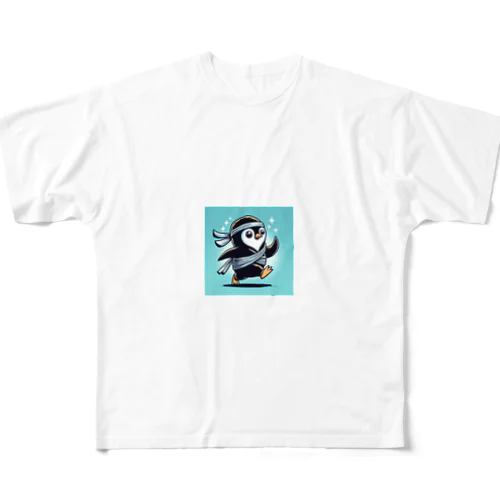 忍者ペンギン All-Over Print T-Shirt