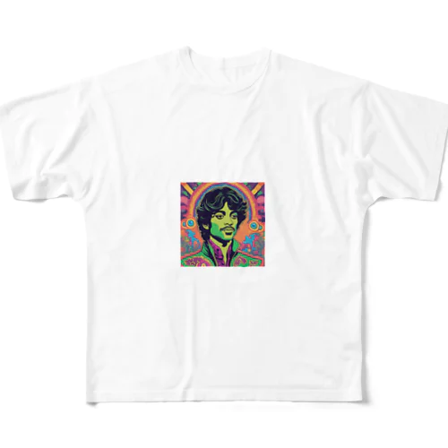 サイケデリックな世界の緑の王子様 All-Over Print T-Shirt