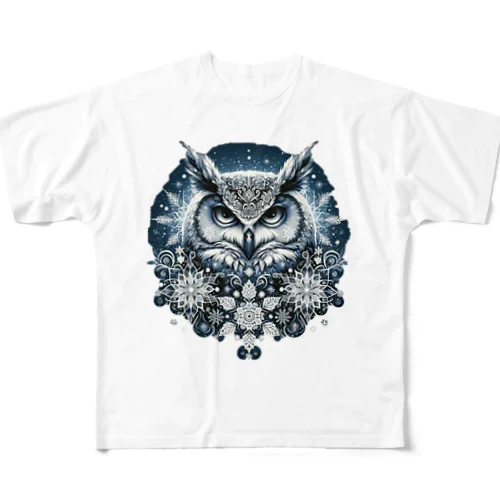 フクロウリース All-Over Print T-Shirt