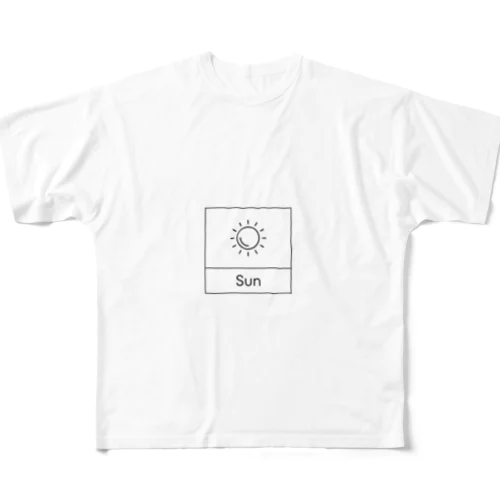 四角におさまるSun フルグラフィックTシャツ