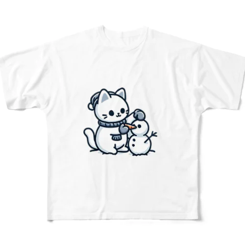 にゃんだるま フルグラフィックTシャツ