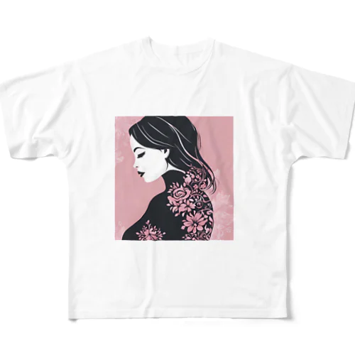 キレイな女性のシルエット All-Over Print T-Shirt