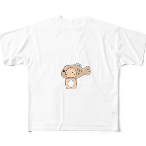 たいやきをかぶるねこ フルグラフィックTシャツ