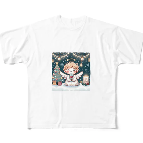 呑(どん)天使のクリスマスデフォルメ フルグラフィックTシャツ