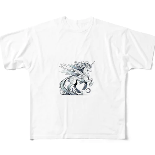 伝承のささやき: 神秘的なユニコーン All-Over Print T-Shirt