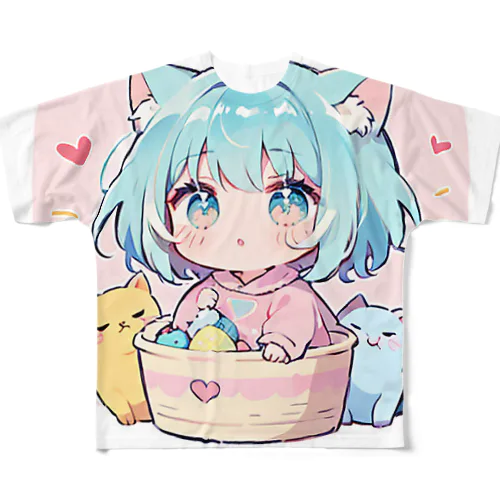 可愛いけもっ娘 All-Over Print T-Shirt