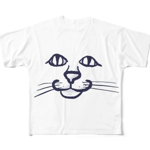 ねこ フロント All-Over Print T-Shirt