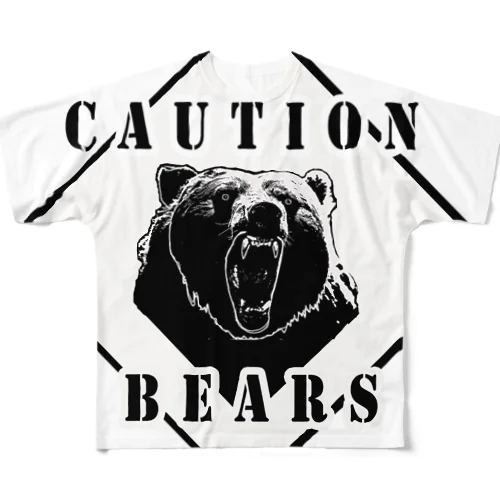 CAUTION- Bear　ｗ１ フルグラフィックTシャツ