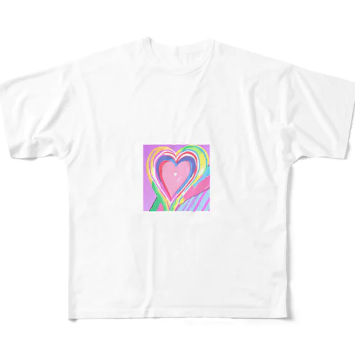 カラフルHEART 2 All-Over Print T-Shirt