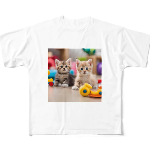 めちゃくちゃかわいい子猫たち フルグラフィックTシャツ