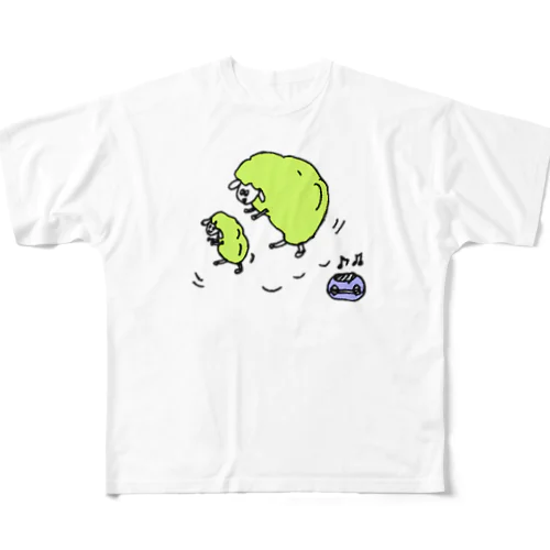 dancing sheep フルグラフィックTシャツ