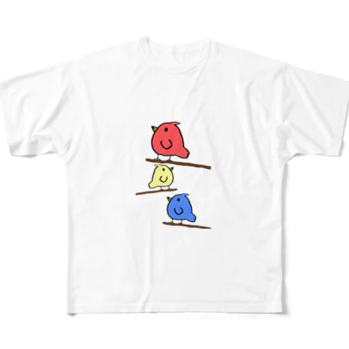 カラフルとりさん All-Over Print T-Shirt