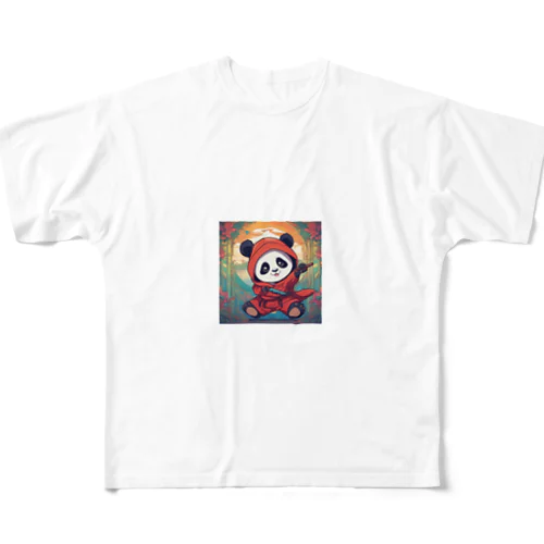 忍者　子パンダ参上 All-Over Print T-Shirt