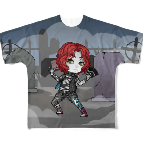 デスロッカーアンドロ(プレミアム) / Deathrocker Andro (Premium) All-Over Print T-Shirt