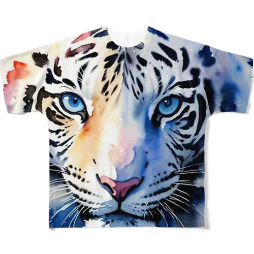 勇敢なホワイトタイガー All-Over Print T-Shirt