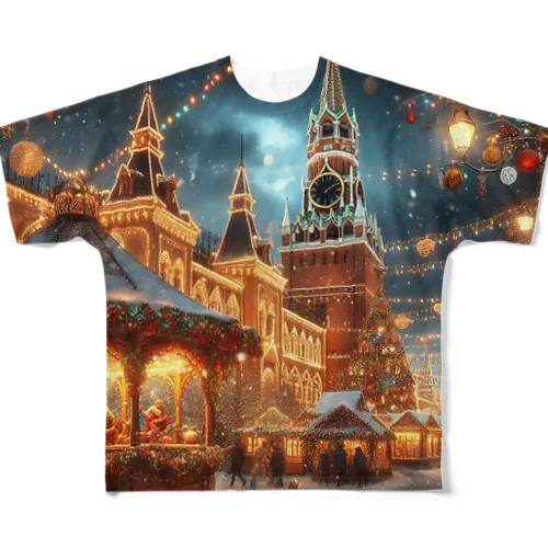 美しいイルミネーション✨の夜景✨ フルグラフィックTシャツ