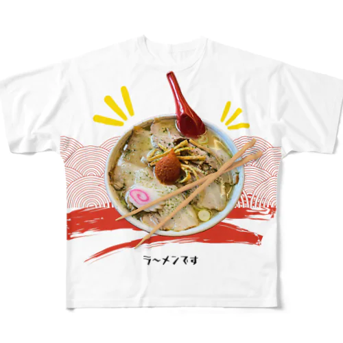 日本「タベモノ」 フルグラフィックTシャツ