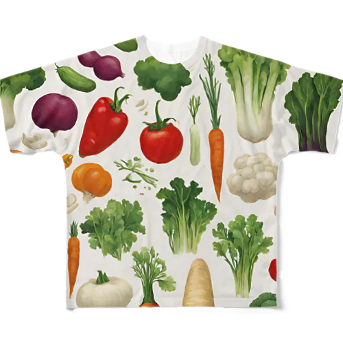 野菜たち フルグラフィックTシャツ