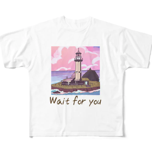 「Wait for you」文字コンテンツ フルグラフィックTシャツ