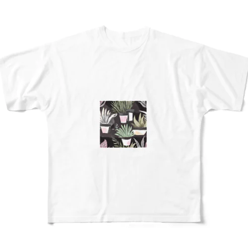 シックな黒と緑の調和 All-Over Print T-Shirt