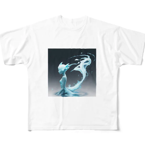 「渦巻く狂気の奔流：水の魔姫」 All-Over Print T-Shirt