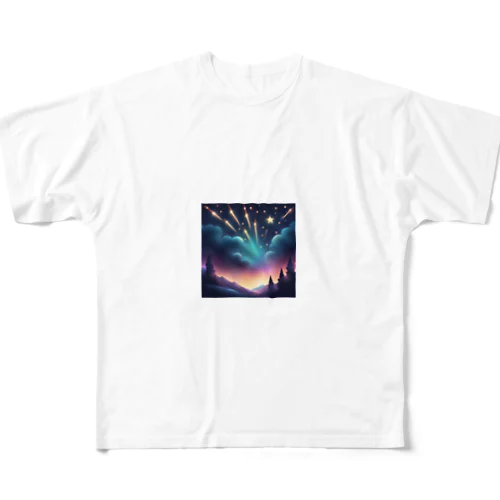 幻想的ない流星群 フルグラフィックTシャツ