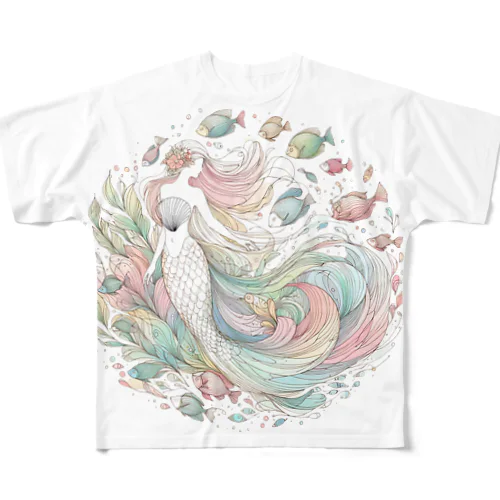 キュートなマーメイド All-Over Print T-Shirt