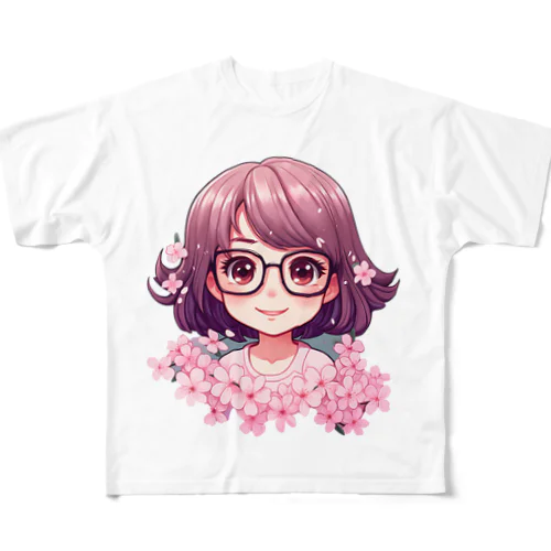 フラワーガール フルグラフィックTシャツ