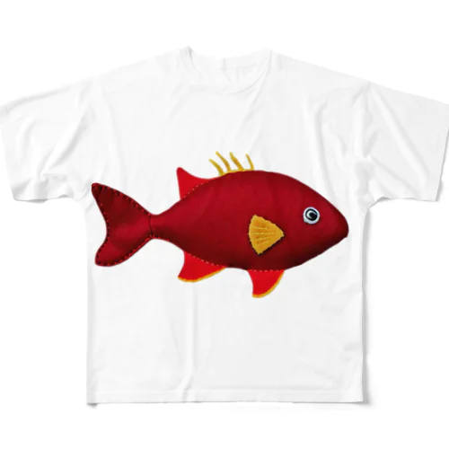 鯛のフェルトぬいぐるみ All-Over Print T-Shirt