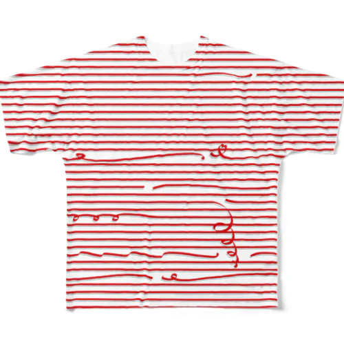 Red Stripes 2 フルグラフィックTシャツ