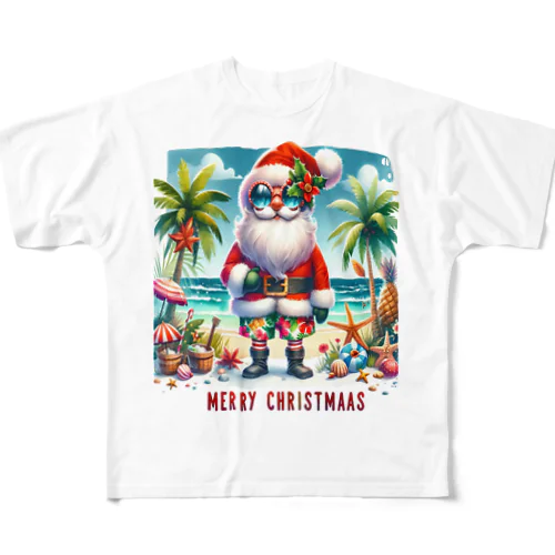 Merry Christmasシリーズ　サンタのサマークリスマス」 All-Over Print T-Shirt