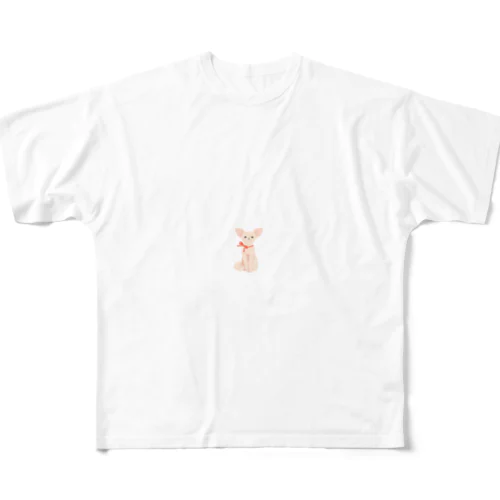 リボンを巻いたチワワ All-Over Print T-Shirt