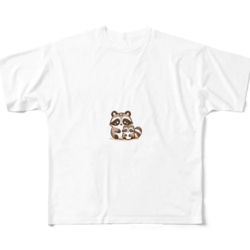 ほのぼのアライグマ家族物語 All-Over Print T-Shirt