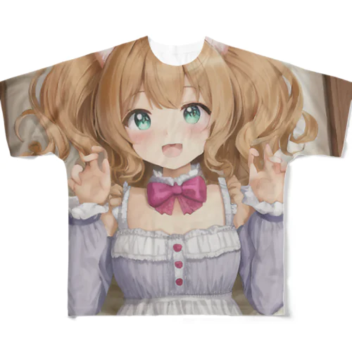 ねこ娘 All-Over Print T-Shirt