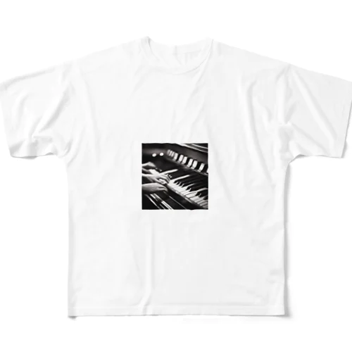 ビンテージ風ピアノの魔術師 All-Over Print T-Shirt